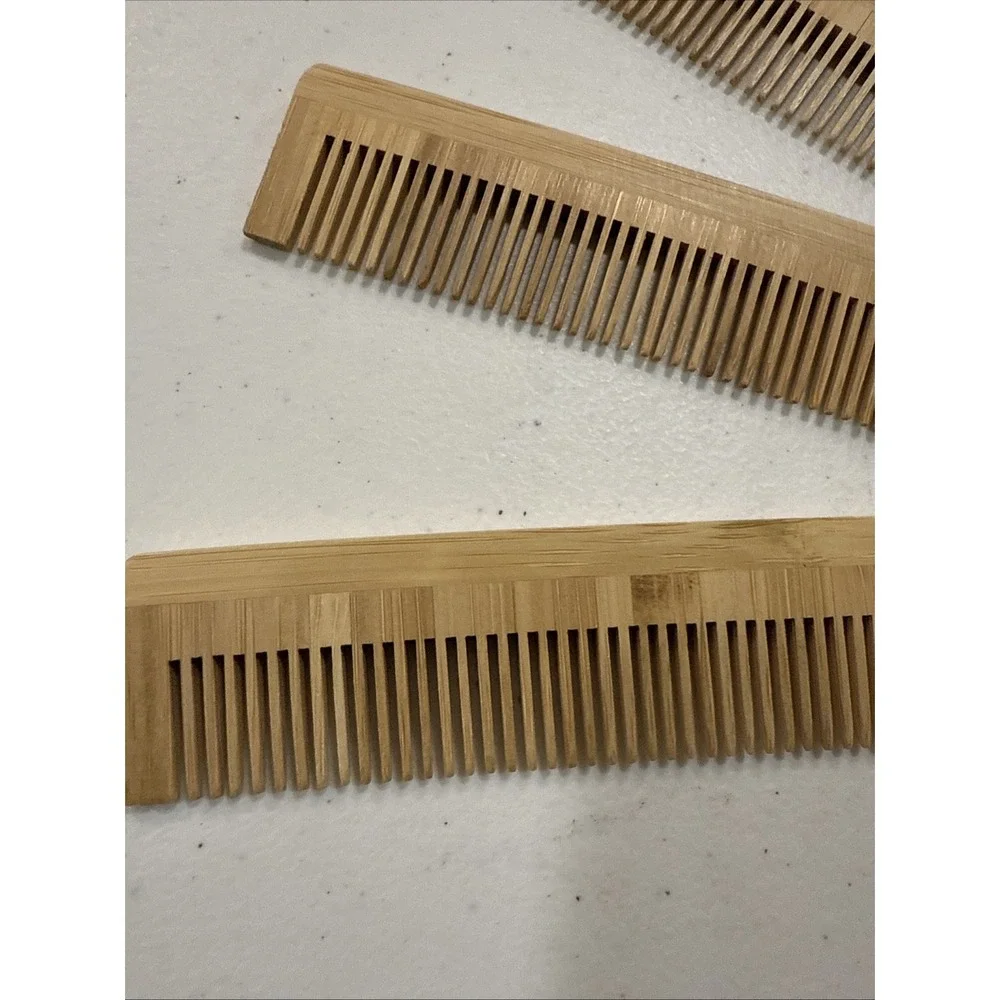 Good Earth Bamboo Comb Massage Hair Natural Anti-static Set‎ Of 4 NEW 5x1.5 in